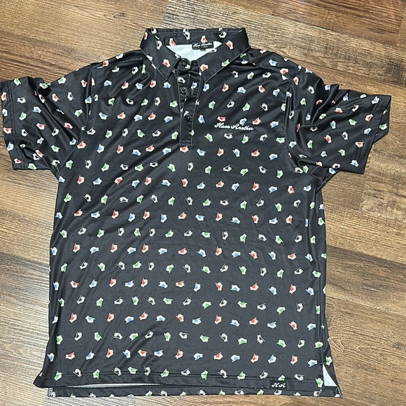 Have Another Other - Black Golf Polo Shirt with Colorful glove Pattern